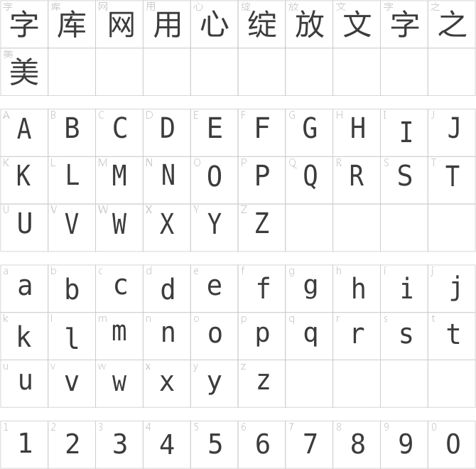 正體(簡)中文點陣字zfull-gb